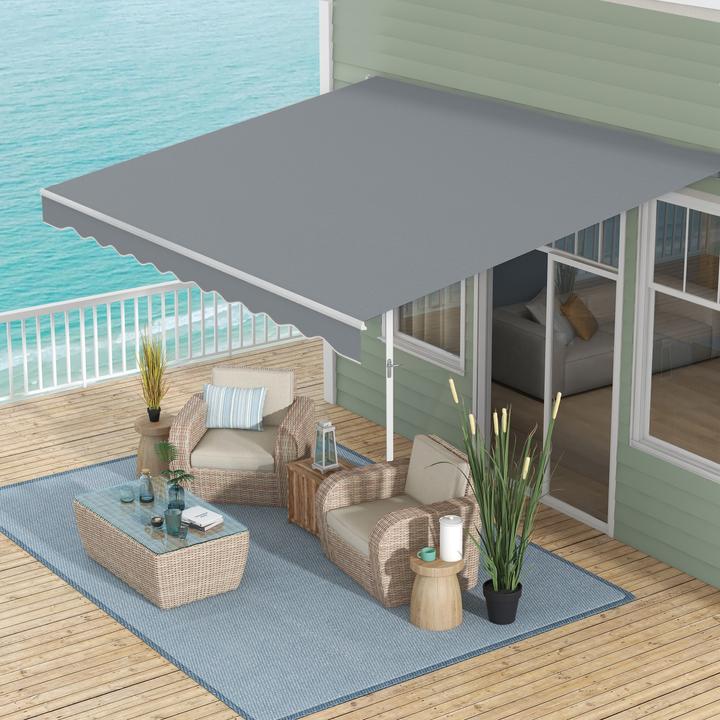 Actual product image Outsunny Hinged awning with hand crank (2.45 m)