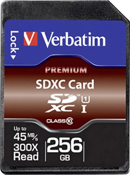 Actual product image Verbatim Premium (256 GB, SDXC, U1, UHS-I)