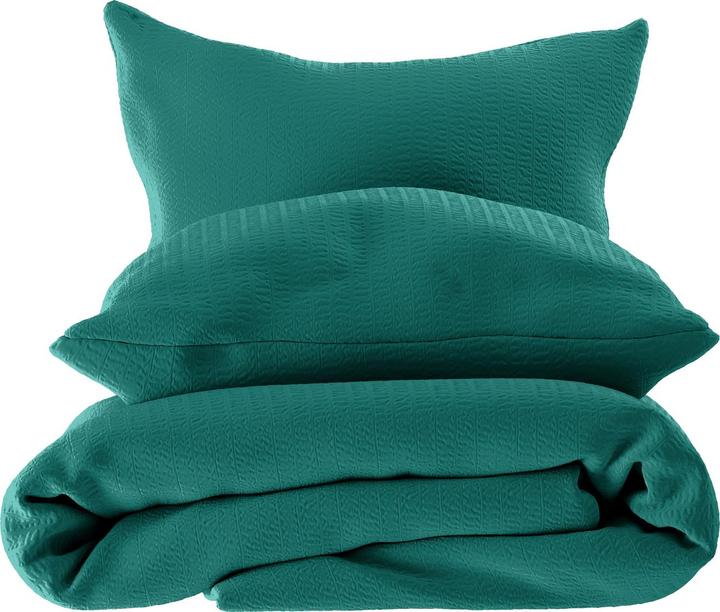 Image du produit Lotus Bettwaren Parure de lit en satin seersucker uni (Housse de couette, 160 x 240 cm)