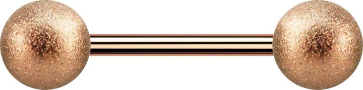 Produktbild Star Piercing Micro Barbell rosegold mit zwei Kugeln gesprenkelt (ohne Messing, Chirurgenstahl 316L)