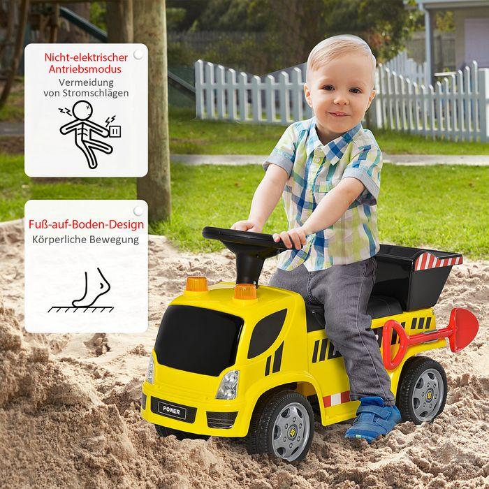 Actual product image Swisshandel24 Sit-on excavator ride-on car with tipping bucket and shovel for baby 18-36 months Metal PP plastic