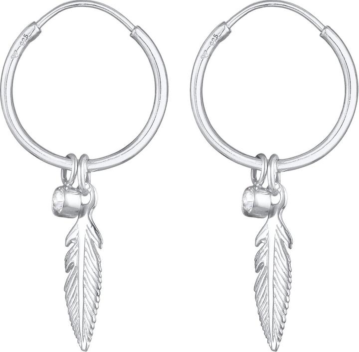 Actual product image Elli Creoles feather (925 Silver)