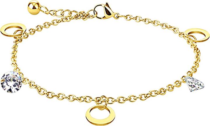 Produktbild Star Piercing Kette vergoldet mit rundem Mond und Kristall (Chirurgenstahl 316L)