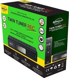 Immagine prodotto Digiquest Twin Tuner Small Edition Ethernet (RJ-45), Terrestre Full HD Nero (DVB-T2)