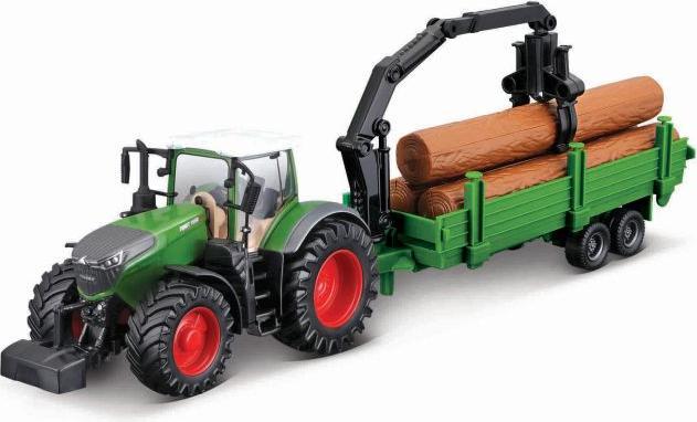 Image du produit Bauer Bburago Tracteur Fendt 10cm transport de bois à friction