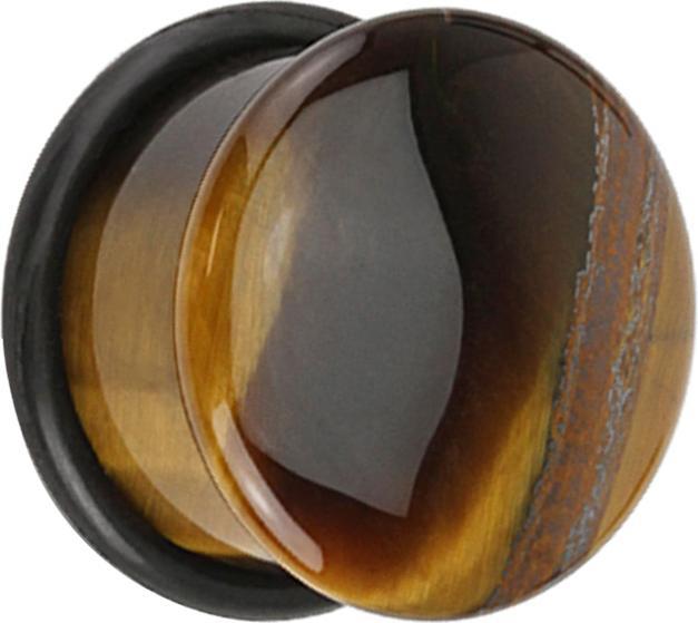 Image du produit Star Piercing Flared Plug en pierre d'oeil de tigre avec joint torique (sans laiton, Minéral)
