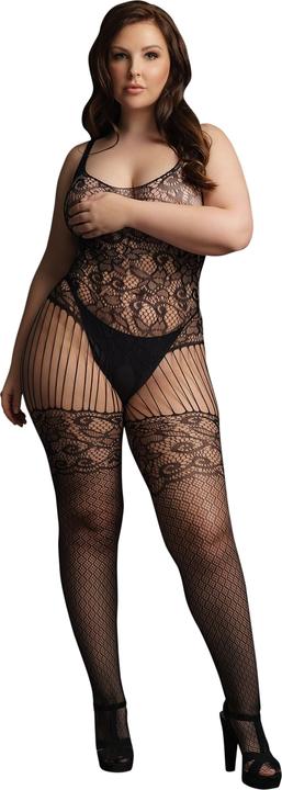 Actual product image Le Désir Lace and Fishnet Bodystocking - OSX (4XL)