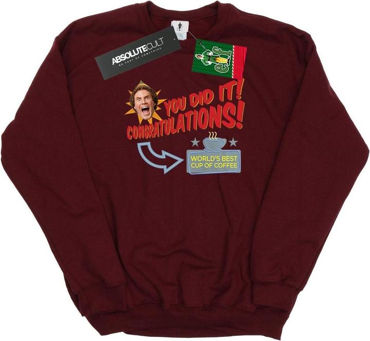 Actual product image Elf Womens/Ladies World's Best Coffee Sweatshirt (XL)
