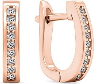 Brilio Silver - Beautiful bronze earrings with zircons EA679R