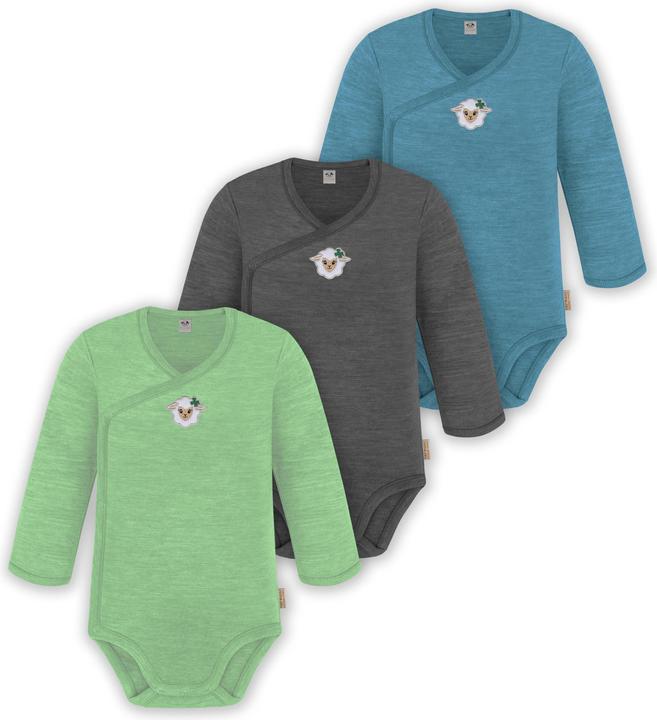 Immagine prodotto Normani Confezione da 3 pezzi di body a maniche lunghe in merino per bambino e bambina - 9355 (68)