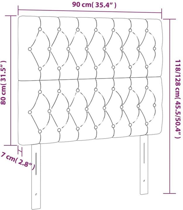 Actual product image VidaXL Poppy (90 x 7 x 128 cm)