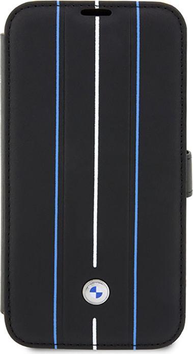 Produktbild BMW Etui BMBKP14L22RVSK iPhone 14 Pro 6,1" czarny/black bookcase Leather Stamp Blue Lines (Apple iPhone 14 Pro)