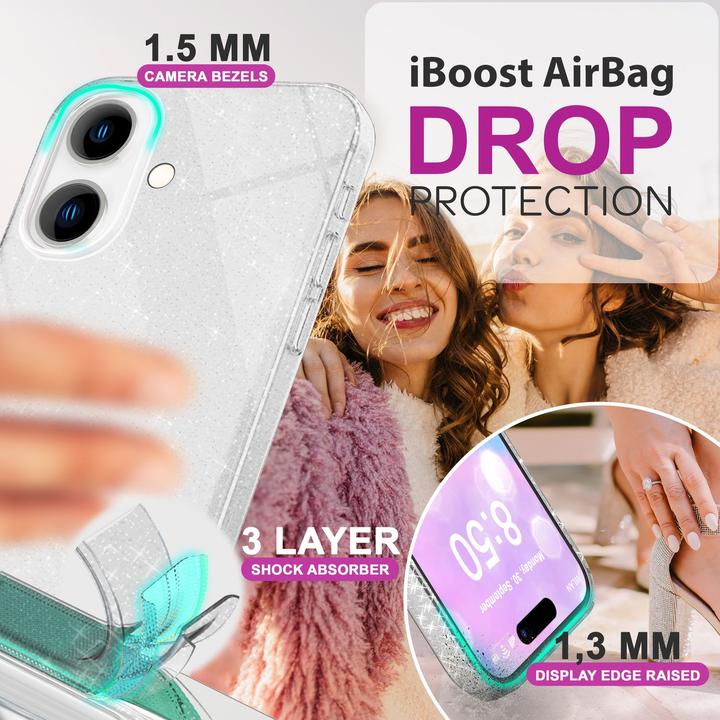 Produktbild Nalia Glitzer Hybrid Hülle (Apple iPhone 16)