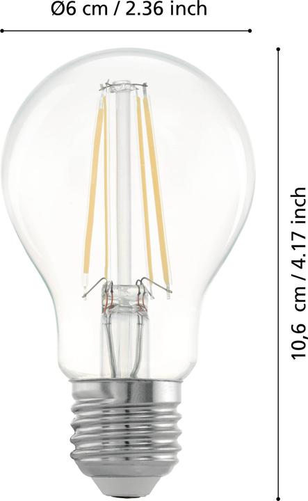Produktbild EGLO LED paere 7,3W/827 (60W) klar 3-tr (E27, 7.30 W, 806 lm, 1 x, E)
