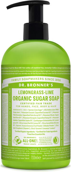 Dr. Bronner's Organic Sugar Soap Lemongrass Lime 710 ml (710 ml)