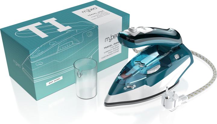 Produktbild Mybeo Reisebügeleisen, faltbares Bügeleisen 1100W, mit Dampf & Edelstahl Gleitsohle, Dual-Voltage 110/230V (1100 W)