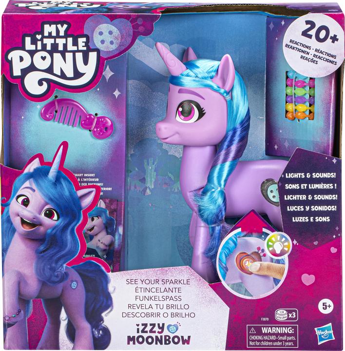 Productafbeelding My Little Pony Ontdek je pony schittering Sparkle Fun Izzy Moonbow, 20 cm hoge pony voor kinderen, met