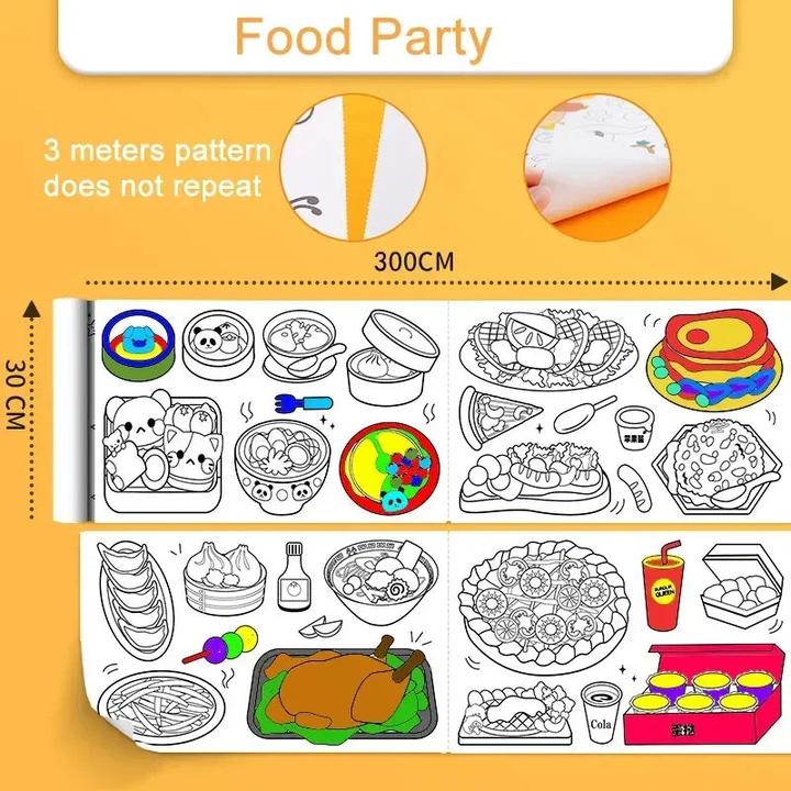 Activity Board Rotolo da disegno per bambini carta adesiva per riempire i graffiti rotolo di carta da colorare per
