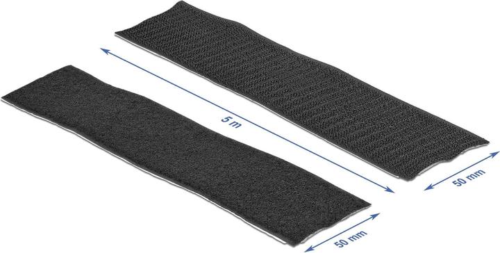 Produktbild Delock Klettband-Rolle 5m x 50 mm Haft und Flauschband Schwarz (50 mm)