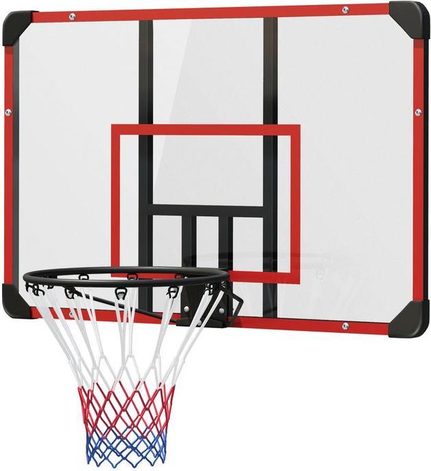 Produktbild Swisshandel24 Basketballkorb, Basketballbrett mit Korb, Wandmontage, für Outdoor, Stahl, rot