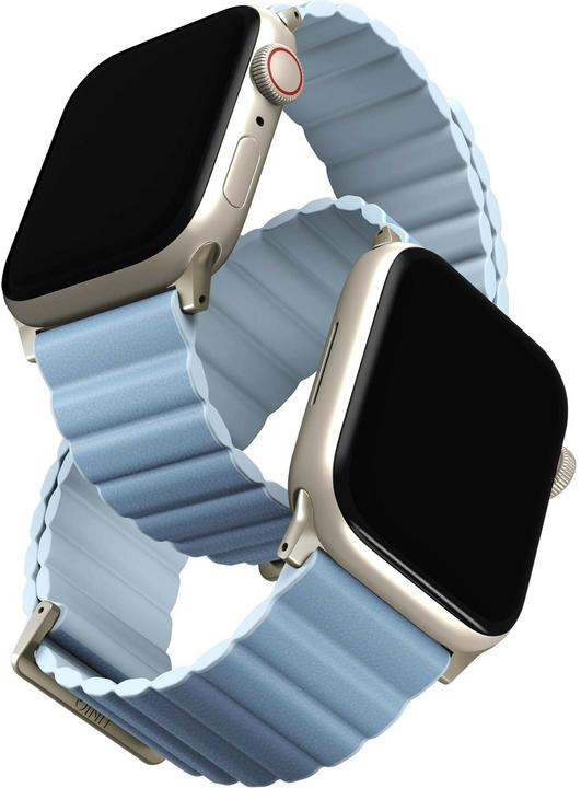 Image du produit Uniq pasek Revix Premium Apple Watch Series 1/2/3/4/5/6/7/8/SE/SE2 38/40/41mm Edition Reversible Mag (Acier inoxydable, Silicone, Cuir véritable)