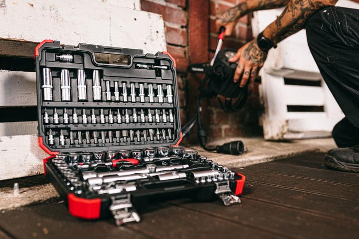 Actual product image Gedore Red red Socket spanner set, 94-piece, With reversible ratchets, ratchets, socket spanner and bit set