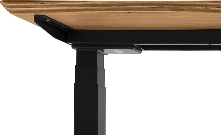 Actual product image Oakywood Standing Desk wooden table with height adjustment - Veneer - Oak veneer / 160x80 / Black - (160 x 80 cm)