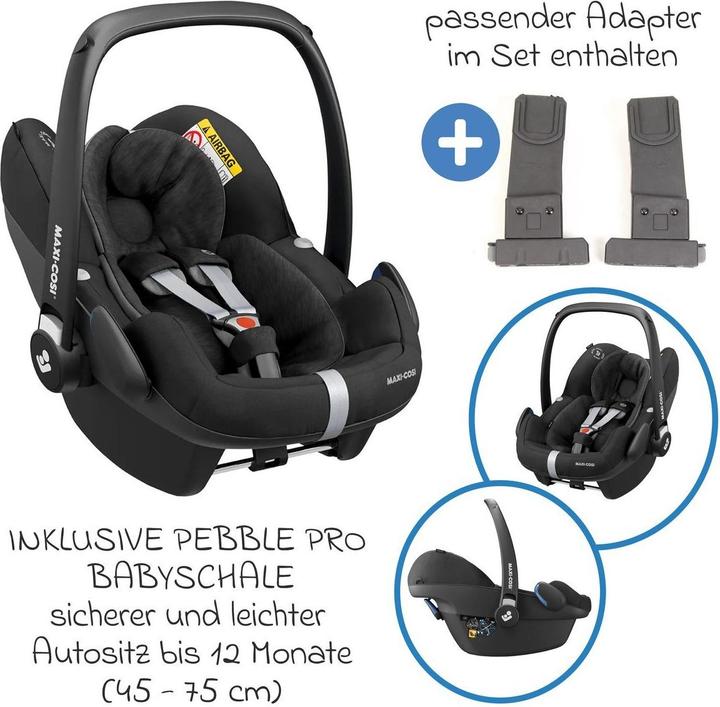 Actual product image TFK Kinderwagen 3 in 1 3in1 Kombi-Kinderwagen-Set Pro mit Luftreifen