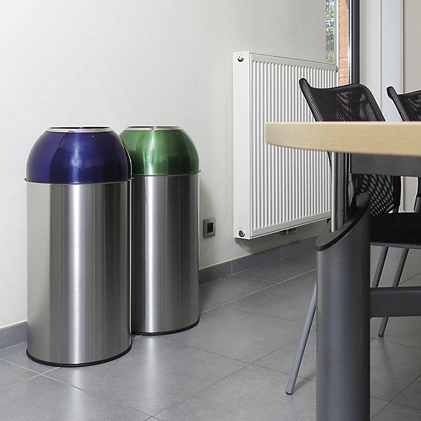 Produktbild Probbax Edelstahl-Abfallsammler, Volumen 40 l, BxHxT 350x740x350 mm, Deckel grün (40 l)