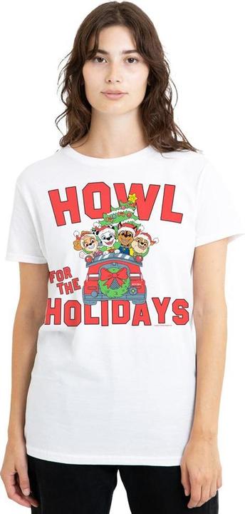 Actual product image Paw Patrol Unisex Adult Howl For The Christmas Holidays T-Shirt (L)