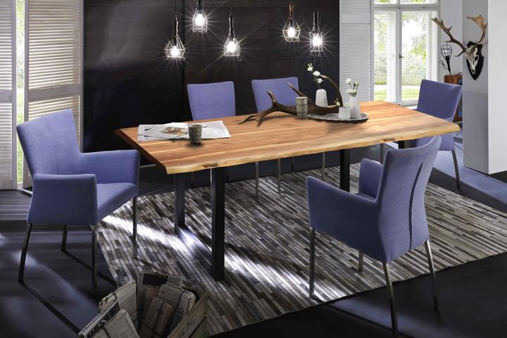 Image du produit SIT Möbel Table en bois massif Ux3.6 acacia naturel-noir antique (180 x 90 x 76 cm)