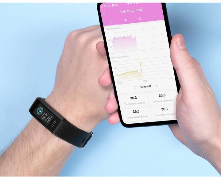 Actual product image Technaxx TX-HR7 Fitness Tracker With Integrated Pulse Function Uni Black (20 mm)