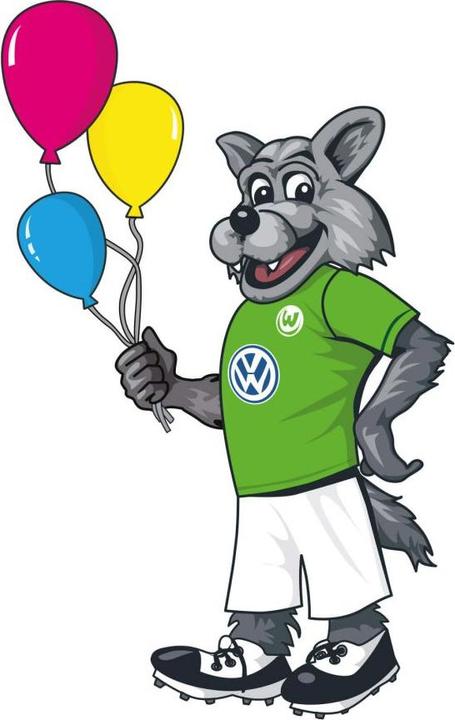 Image du produit VfL Wolfsburg Wölfi avec des ballons (79 x 50 cm)