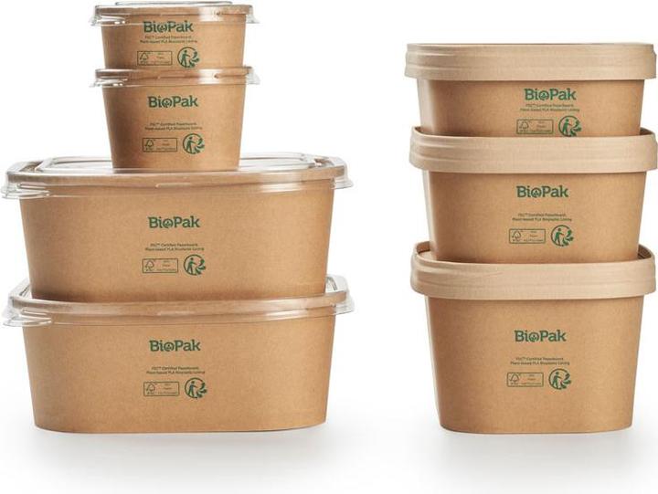 Produktbild Biopak Salat-Schale Brick Box Medium 1000 ml, Braun, 50 Stück (50 x)
