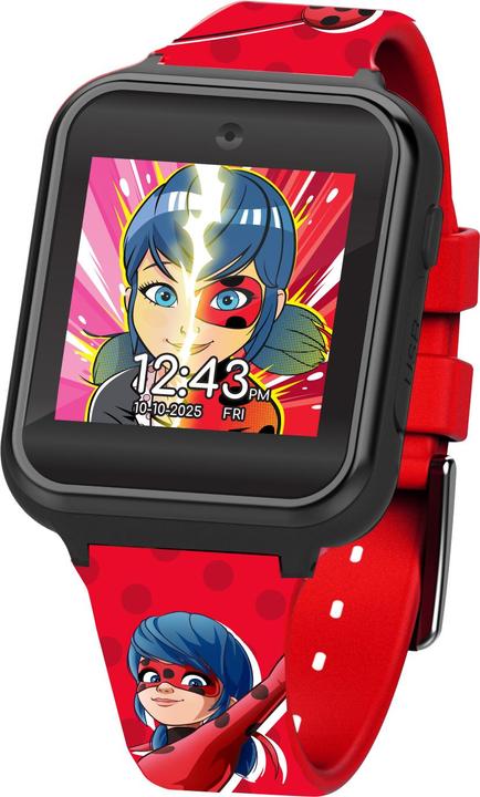 Immagine prodotto Accutime Orologio intelligente per bambini Miraculous (rosso): Fotocamera selfie, foto e video, cronometro (40 mm)
