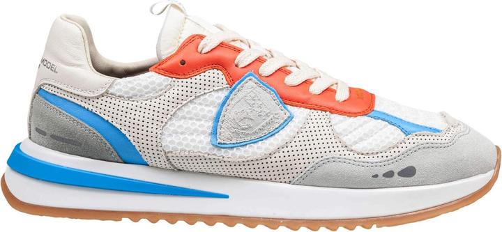 Philippe Model olympique sneakers in leather and fabric color white, grey and orange