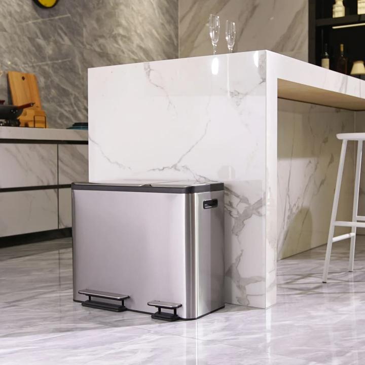 Produktbild EKO Treteimer EcoCasa 15+15+15 Liter edelstahl (45 l)