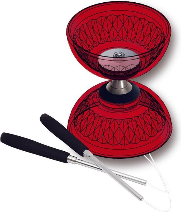 Produktbild Acrobat Set Bearing diabolo crystal-red + aluminum hand sticks