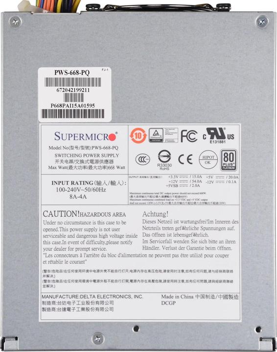 Produktbild Supermicro Server ZUB PWS-668-PQ (668 W)