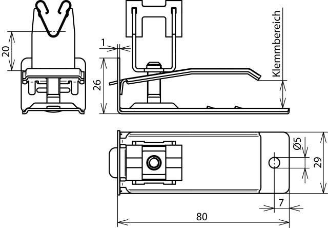 Actual product image Dehn Roof conductor holder f. roof/wall panels 206399