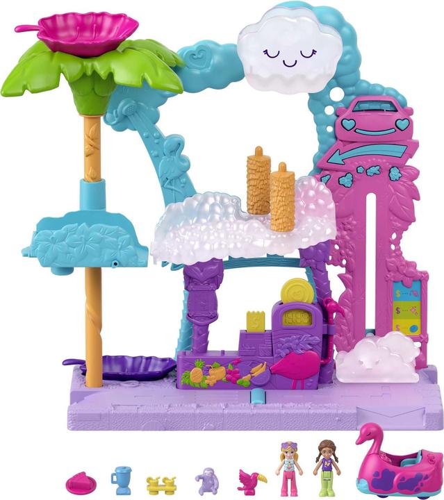 Actual product image Polly Pocket Pollyville flamingo fun car wash