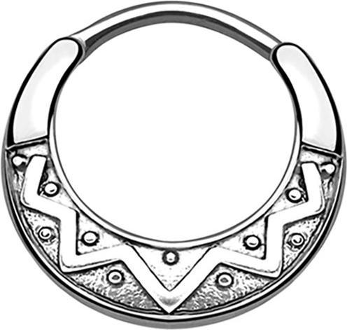 Produktbild Star Piercing Septum Tribal Fächer silber (Messing, Chirurgenstahl 316L)