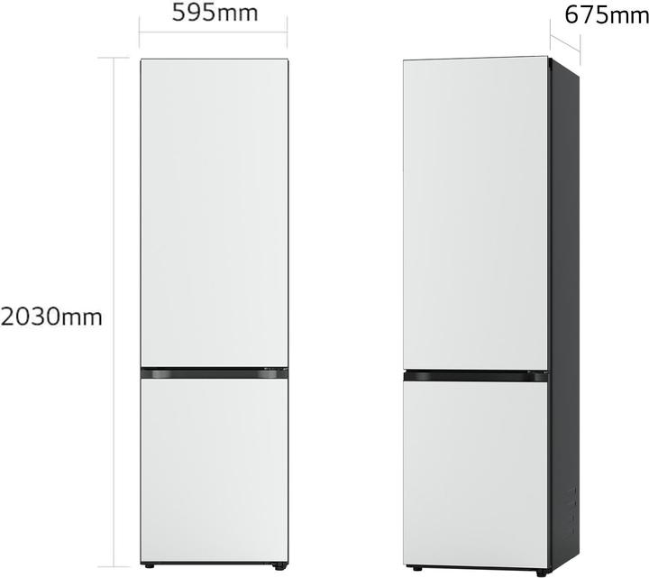 Immagine prodotto LG GBB72BM9DQ Frigorifero combinato, Classe D, 387L, Wi-Fi, Wine Rack, Vetro bianco satin (384 l)