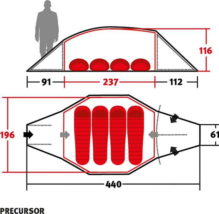 Immagine prodotto Wechsel Tenda dei precursori (Tenda a cupola, 5.34 kg, 4 persone)