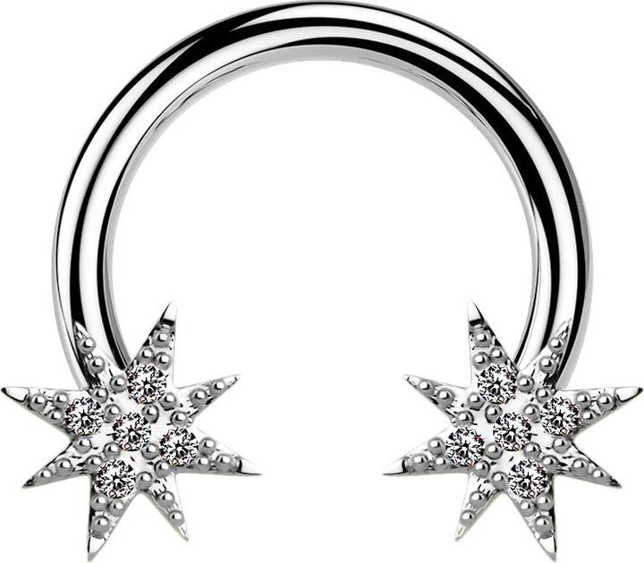 Actual product image Star Piercing Circular Barbell silber mit Stern (Surgical steel 316L, Brass)