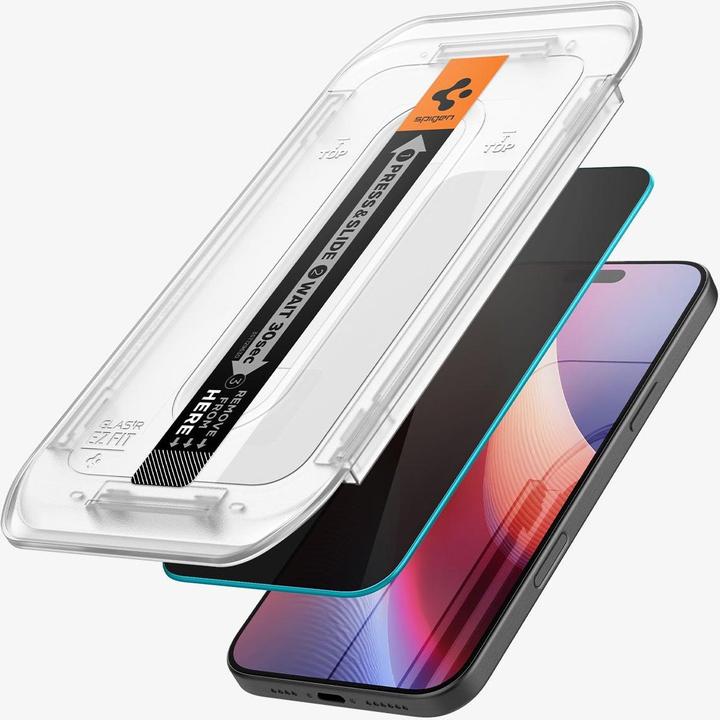 Actual product image Spigen Glas.Tr ”Ez Fit” 2-Pack forfor iPhone 16 Pro Max 6,3" privacy (2 Piece, Apple iPhone 16 Pro Max)