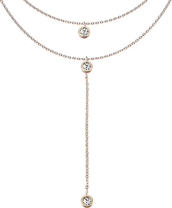Produktbild Star Piercing Kette rosegold Anhänger Kristall an Kette (ohne Messing, Chirurgenstahl 316L)