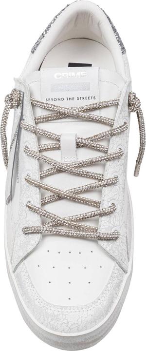 Actual product image Crime London Crime deluxe heel sneakers in leather and suede color white and silver (41)