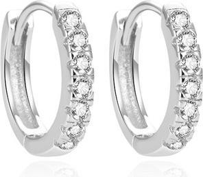 Actual product image Beneto Charming silver earrings with zircons AGUC1664