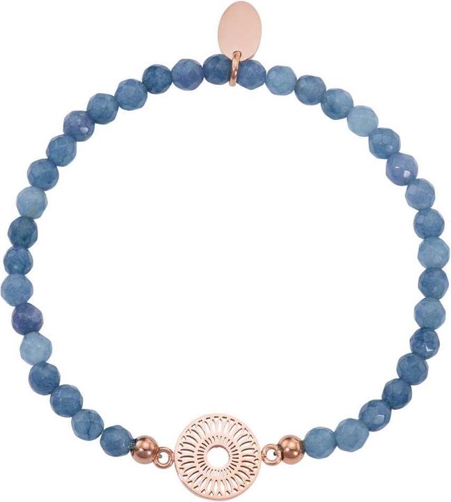 Actual product image Bijouteria Bracelet (18 cm, Stainless steel, PVD coating (gold coloured), Jade)